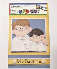 Pebbles Inc. Baptism Boy Brunette Cardstock Sticker Preacher Brown Hair