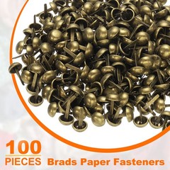 100pcs Brads Paper Fastener 10mmx17mm Metal Split Pin for Paper Craft Bronze