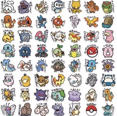 Cute Pokemon Style Waterproof Stickers – 2 Pack