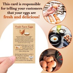 Fresh Farm Eggs Handling Instruction Cards 2 x 3.5» Egg Carton Stamp Bulk La…