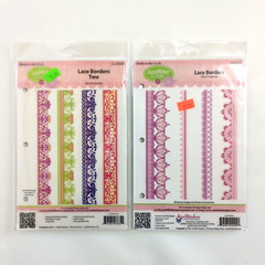 JustRite Rubber Cling Stamp Sets LACE BORDERS ONE and TWO Spellbinders Lot of 2
