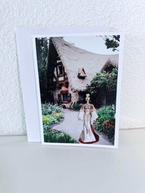 Brand New Barbie as Snow White at a Cottage Greeting Card 5″ by 7″ w/Envelope