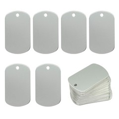 Aluminum Blank Tags Stamping Blanks 25 Pack (Silver) Silver