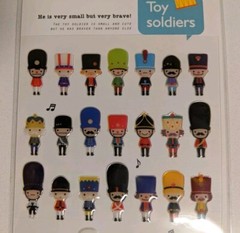Latech Korea Stickers: One Sheet of 35 Toy Soldier Stickers; Super Cute and NEW