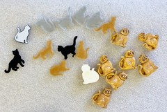2 Diff Sets Cat Embellishments-Felt Covered Cats & Diff Resin Style-You Choose
