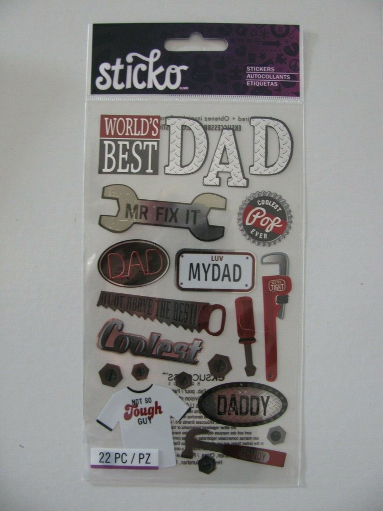 Sticko Stickers FIX IT DAD World’s Best Dad Tools NIP