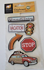 American Traditional Design Chipboard Embellishments-Road Trip Chipboard