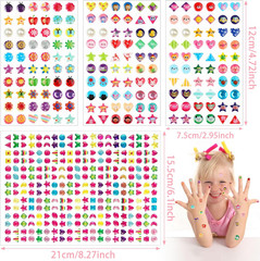 460PCS 3D Gem Sticker Earrings – Self-Adhesive Glitter Crystal Stickers for Kids