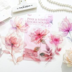 10Pcs Blooms Flowers PET Stickers Large Size Scrapbook DIY Journal Card Crafts