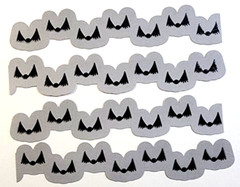 Halloween Bat Ephemera 4pc Black Glitter Cardstock Bats Decor Scrapbooking 6″x1″