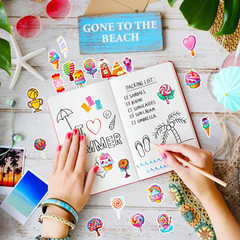 50PCS Cartoon Candy Stickers for Teens Kawaii Dessert Stickers for Water Bottles