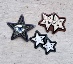 Haunted Active Spirit Halloween Creepy Witch Eye Stars Sticker Lot Of 3 Pc Pcs