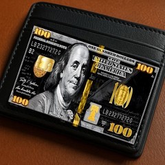 $100 dollar Gold Debit Credit Card Vinyl Sticker Decal Money Bank Cash Cover