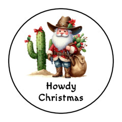 30 Howdy Christmas western cowboy santa envelope seals stickers labels tags