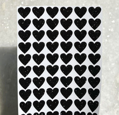 Black Glitter Heart Sticker Sheet! – Choose a Size – Cute & Sparkly!