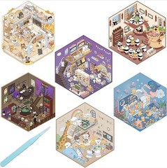 Aigemumy 6 Set 3D House Stickers, DIY Scene
