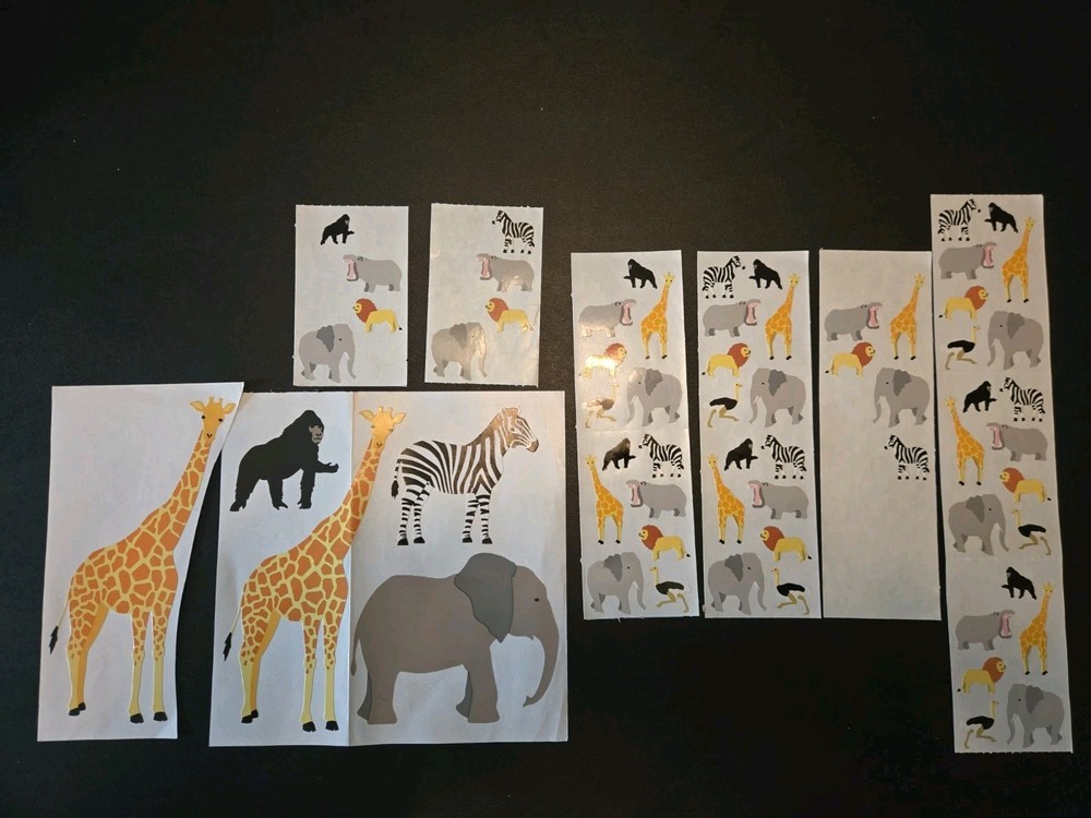 Vintage Mrs. Grossman’s Sticker Sheet Lot – ZOO SAFARI ANIMALS