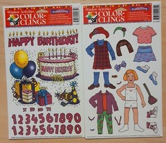 12 Sheets Color- Clings, Alphabet, Animal Clings, Stickers, 155 Clings, New