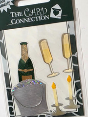 THE CARD CONNECTION Self-Adhesive Decorative Embellishments – CHAMPAGNE – 5 pcs