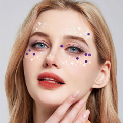 Deep Purple Rhinestones Stickers 4 Sizes Self Adhesive Gems Rhinestones for Face