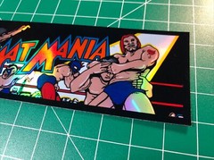 Mat Mania Arcade Marquee Sticker Decal 1.85×6” Holographic Glossy Vinyl