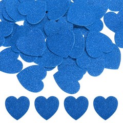 1.8″x1.8″ Heart Foam Stickers, 100Pcs EVA Glitters Foam Shape Sticker, Blue
