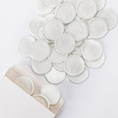 White Wax Seal Stickers – 30 PCs Rose Self Adhesive Envelope Seal Stickers Flora