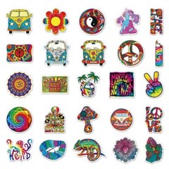 Classic 60’s Hippie Tie Die Stickers Vinyl Decals Music Oldies Pack Lot 50pcs