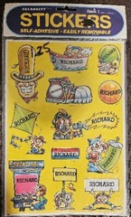 Vtg 1983 RICHARD Celebrity Stickers Sealed Mark I Name Stickers S585