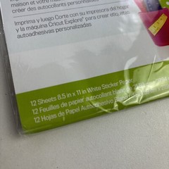 CRICUT PRINTABLE STICKER PAPER 8.5X11 1/2″ for Cricut Explore 12 Sheets New
