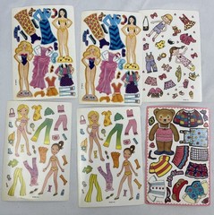 Vtg American Greeting Girls Sticker Activity Sheet Paper Doll/Dress Up 6 Sheets