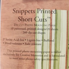 Creative Memories Snippets Printed Short Cuts 12″ Scrapbook x20 Pattern Multi