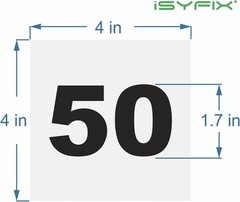White Consecutive Number Stickers – 1 to 50, 4-inch, 1 set – Vinyl Self Adhes…