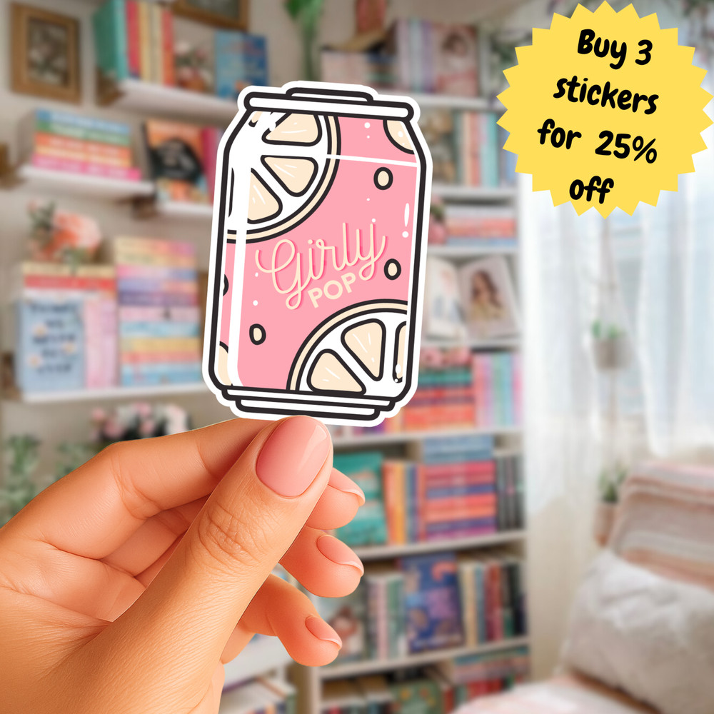 Girly Pop Soda Sticker Cute Aesthetic Sticker Laptop Sticker Girly Gift Pop