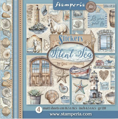 Stamperia – SILENT SEA – MATT STICKERS – 16.5 cm x 16.5 cm – Sea Shells, Horse