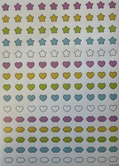 RAINBOW SHAPES Stickers (150pc)Sanrio•Cloud•Heart•Star •Hello Kitty•Card Making•