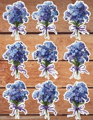 Forget Me Not Bouquet Vinyl Stickers Set Scrapbooking Laptop Water Bottle