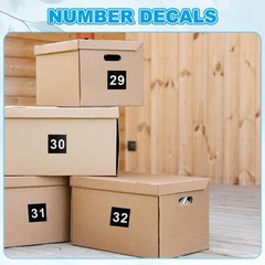 3″ Consecutive Number Stickers, 1 Set Self Adhesive Number Decals, Black