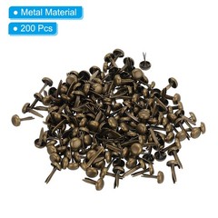 200 PCS Paper Brass Fasteners Split Pins Pastel Mini, Bronze, 4.5 x 8 mm
