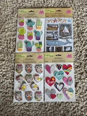Crafter’s Square Glass Stickers Craft Assorted Lot 12 Pages Over 120 Stickers L1