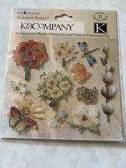 K&COMPANY TIM COFFEY 3D EPOXY FLORAL STICKERS ‘BLOSSOMWOOD’ FLOWERS 11 PCS