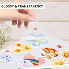 25 Sheets Printable Clear Sticker Paper A4, Transparent Vinyl Sticker Paper for