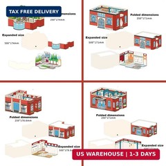 4PCS Foldable 3D Sticker Scene Book for Adults & Teens, DIY Isometric House Scen