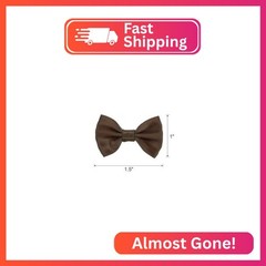 MECCANIXITY 100pcs Dark Brown Bow Ties 1.5″ x 1″ Mini Bowknot for Crafting Littl
