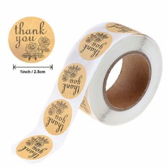 500pcs/roll Thank You Stickers 1inch 33 Pattern Gift Sealing Purchase Label