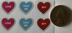 CANDY HEART Stickers (35pc)Sayings…Messages…Love…Valentine’s Day…Card Making…