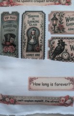 Alice in Wonderland Junk Journal Sublimation Fabric Ephemera Embellishments HM