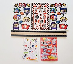 Vtg Sandylion Stickers LOT Disney’s 101 Dalmatians dogs puppies fuzzy prism