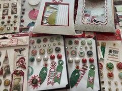 YOU CHOOSE – CHRISTMAS BRADS DIE CUTS EPHEMERA RIBBON & MORE
