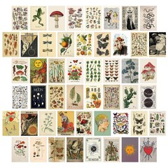 SAISHUO Wall Collage Kit,50 Pcs DIY Wall Decor Postard Paper with Traceless A…
